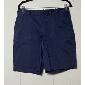 Ralph Lauren Golf Women's Navy Blue Chino Shorts Cotton Stretch Flat Front Sz 8